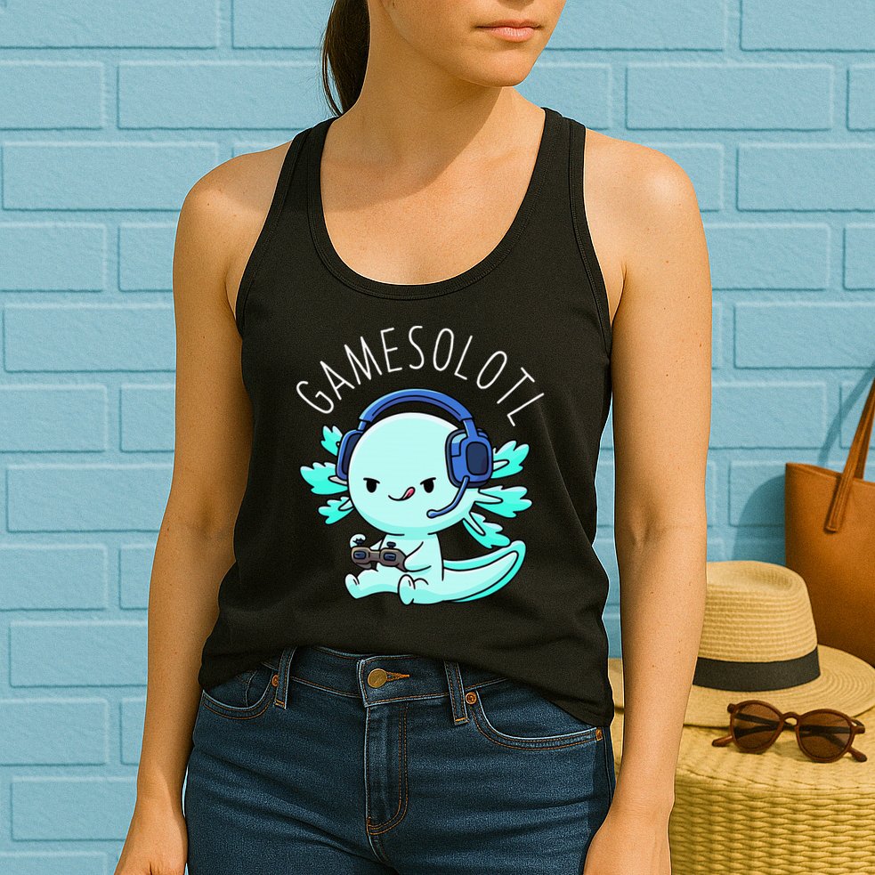 Gamesolotl Axolotl Gamer Anime Gifts Kawaii Womens Tank Top