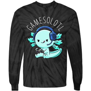 Gamesolotl Axolotl Gamer Anime Gifts Kawaii Tie-Dye Long Sleeve Shirt