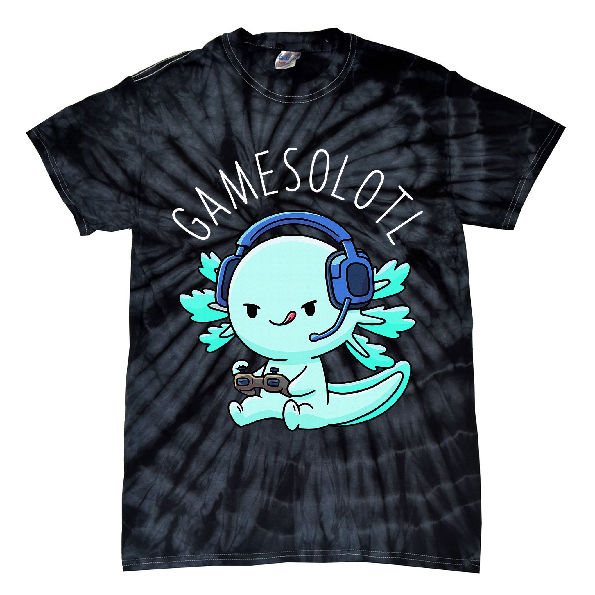 Gamesolotl Axolotl Gamer Anime Gifts Kawaii Tie-Dye T-Shirt