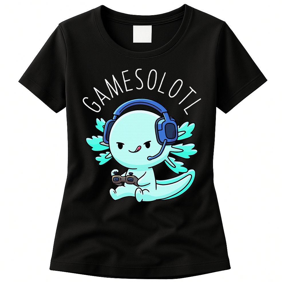Gamesolotl Axolotl Gamer Anime Gifts Kawaii Womens T-Shirt