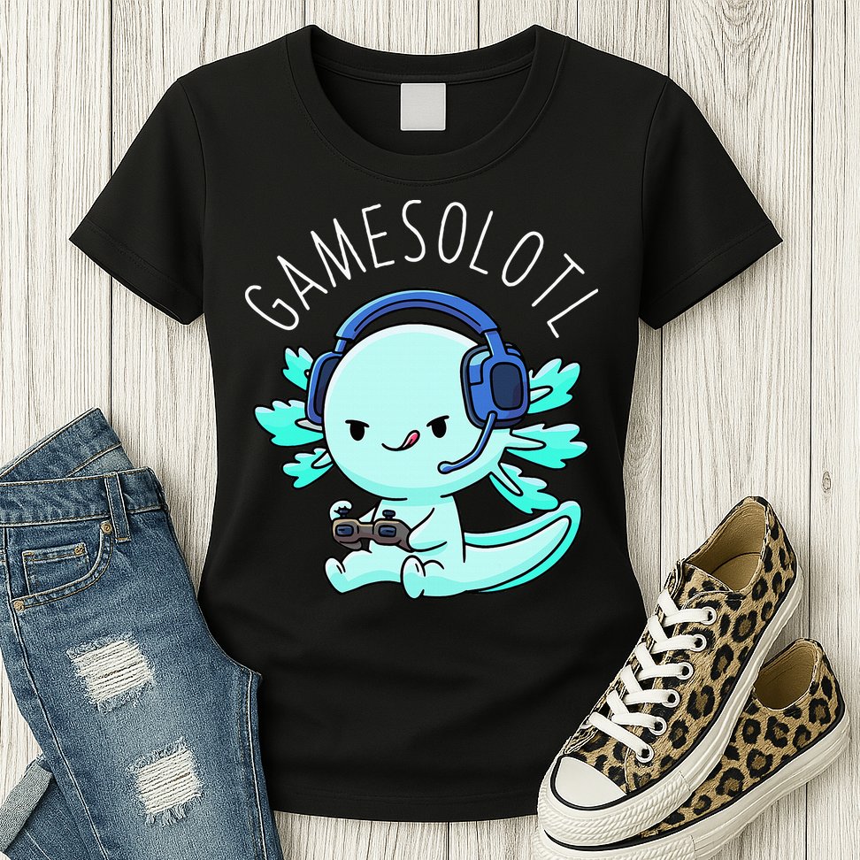 Gamesolotl Axolotl Gamer Anime Gifts Kawaii Womens T-Shirt
