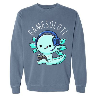 Gamesolotl Axolotl Gamer Anime Gifts Kawaii Garment-Dyed Sweatshirt