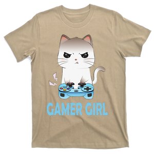 Gamer Anime Gamer Cat Funny Video Gamer Cat Lover T-Shirt