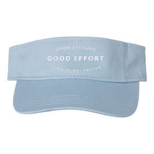 Good Attitude Good Effort Good Things Happen Valucap Bio-Washed Visor