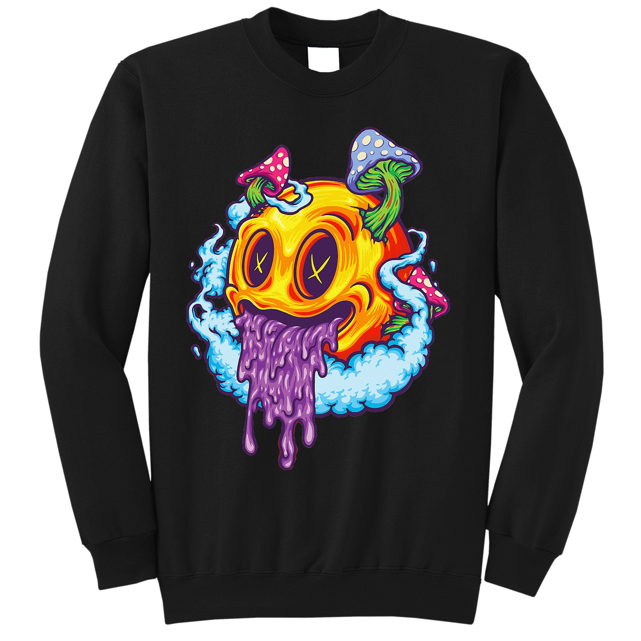 Goblincore Aesthetic Grunge Fungi Mushroom Skull Sweatshirt
