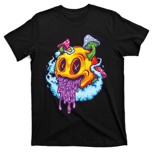 Goblincore Aesthetic Grunge Fungi Mushroom Skull T-Shirt