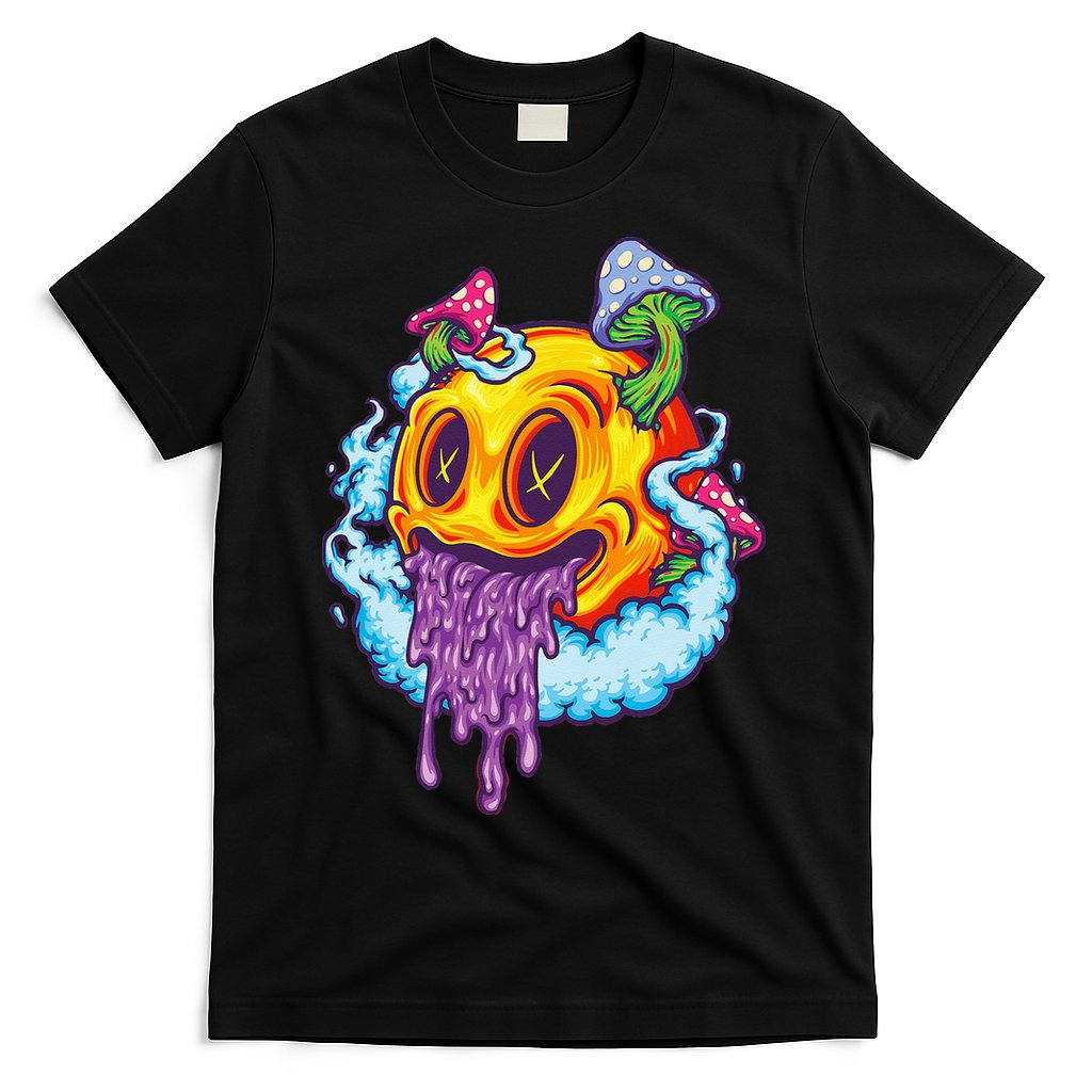 Goblincore Aesthetic Grunge Fungi Mushroom Skull T-Shirt