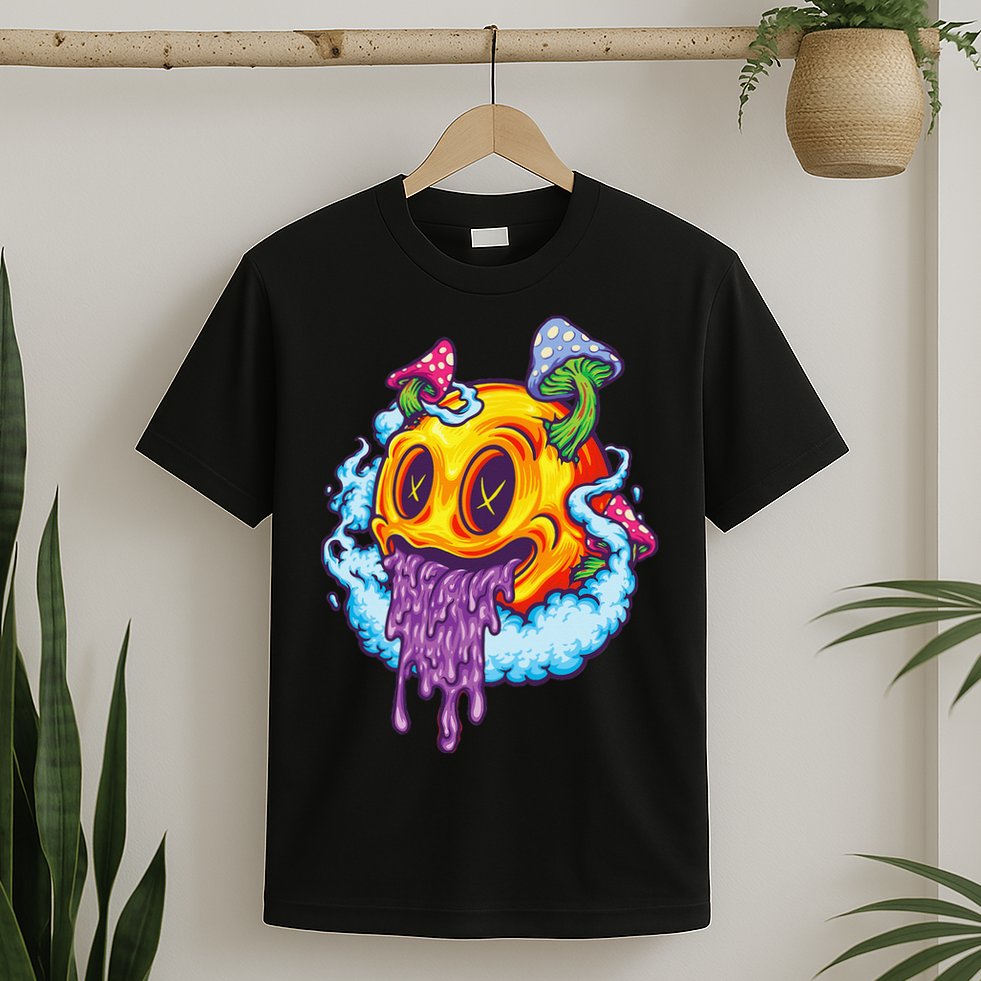 Goblincore Aesthetic Grunge Fungi Mushroom Skull T-Shirt