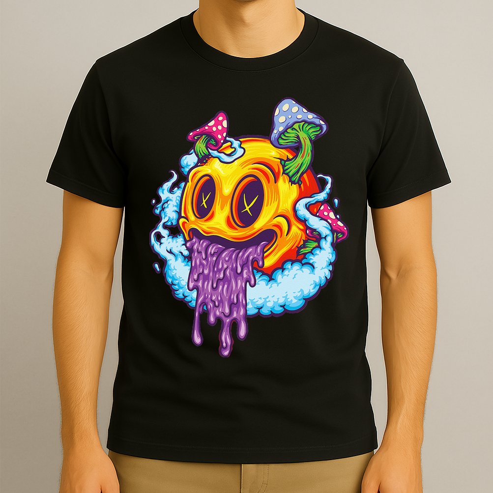 Goblincore Aesthetic Grunge Fungi Mushroom Skull T-Shirt