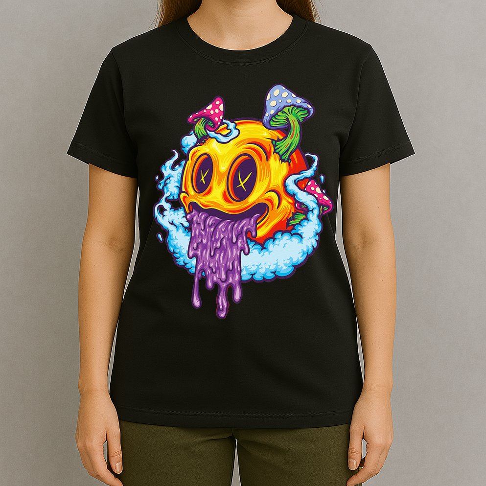 Goblincore Aesthetic Grunge Fungi Mushroom Skull T-Shirt
