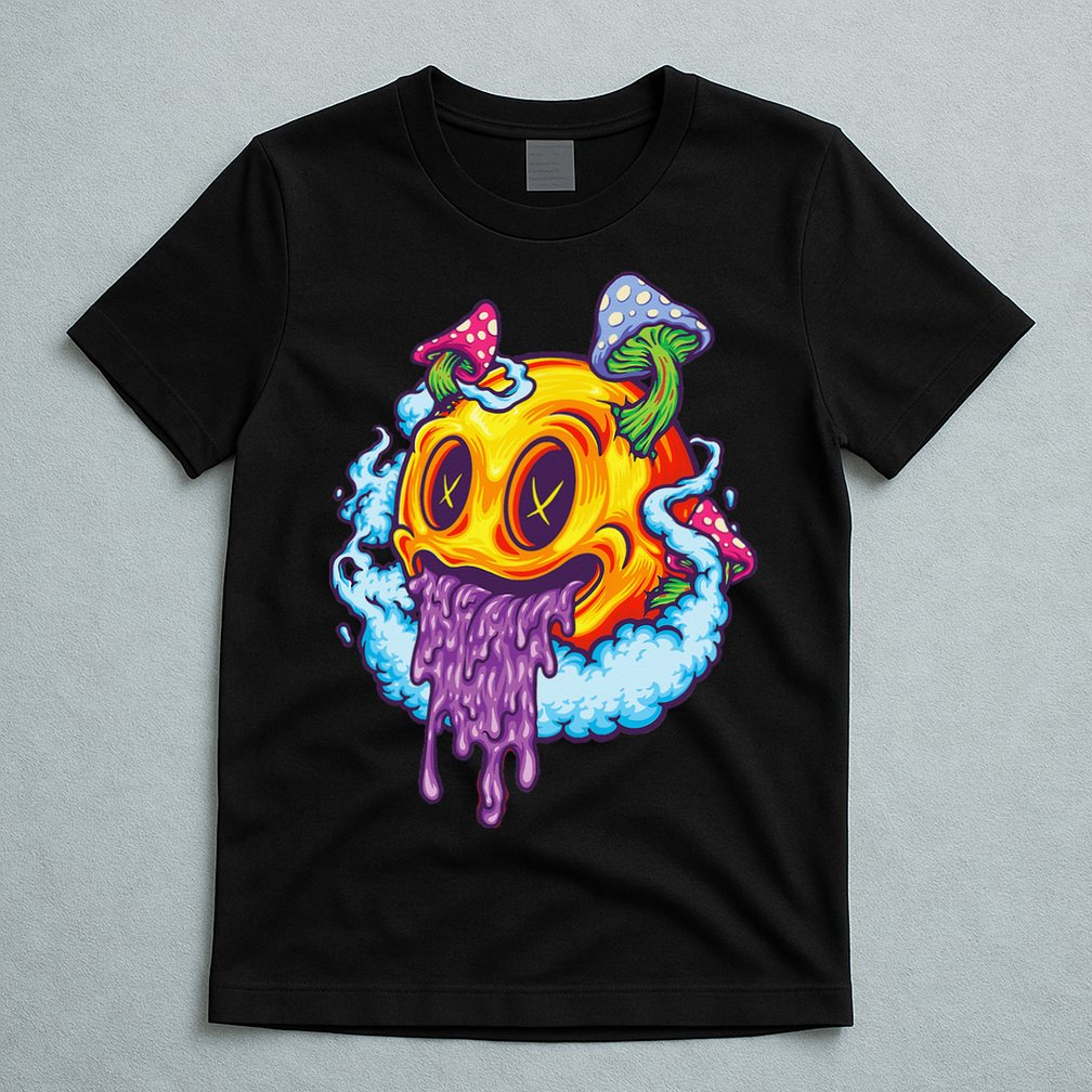 Goblincore Aesthetic Grunge Fungi Mushroom Skull T-Shirt