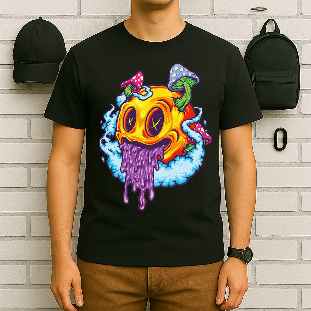 Goblincore Aesthetic Grunge Fungi Mushroom Skull T-Shirt