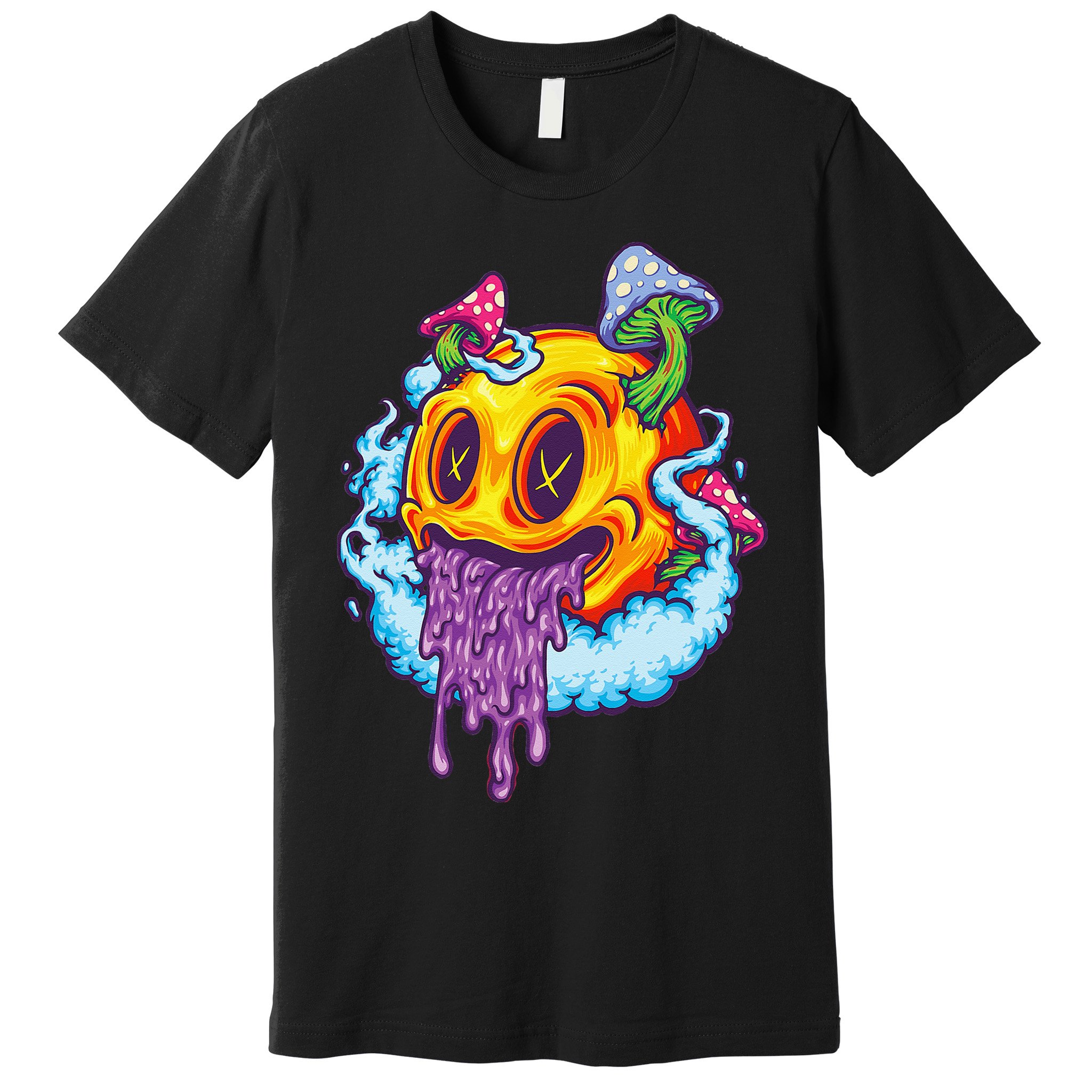 Goblincore Aesthetic Grunge Fungi Mushroom Skull Premium T-Shirt