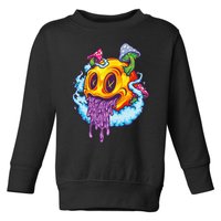 Goblincore Aesthetic Grunge Fungi Mushroom Skull Toddler Sweatshirt