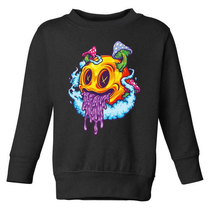 Goblincore Aesthetic Grunge Fungi Mushroom Skull Toddler Sweatshirt