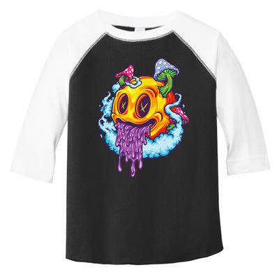 Goblincore Aesthetic Grunge Fungi Mushroom Skull Toddler Fine Jersey T-Shirt