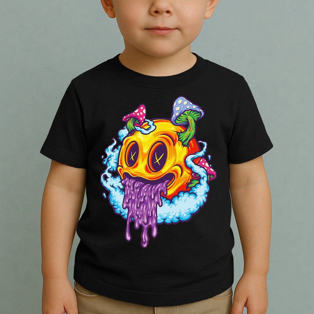 Goblincore Aesthetic Grunge Fungi Mushroom Skull Toddler T-Shirt