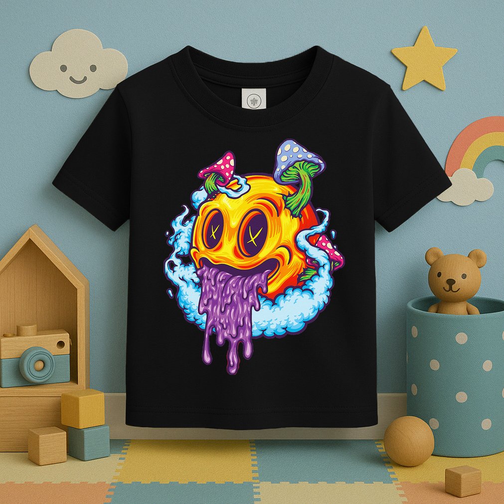 Goblincore Aesthetic Grunge Fungi Mushroom Skull Toddler T-Shirt