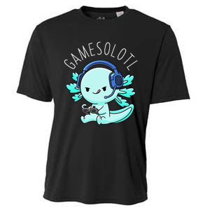 Gamesolotl Axolotl Gamer Anime Gifts Kawaii Cooling Performance Crew T-Shirt