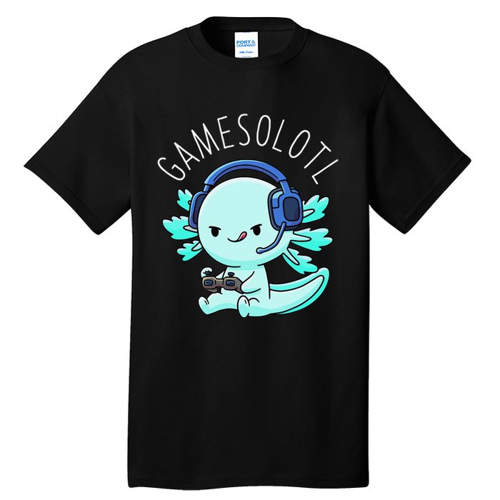 Gamesolotl Axolotl Gamer Anime Gifts Kawaii Tall T-Shirt