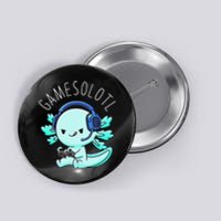 Gamesolotl Axolotl Gamer Anime Gifts Kawaii Button