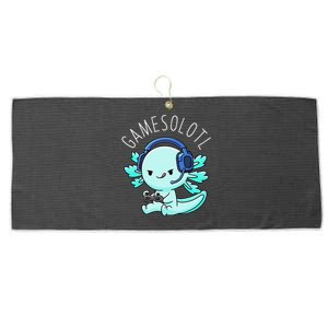 Gamesolotl Axolotl Gamer Anime Gifts Kawaii Large Microfiber Waffle Golf Towel