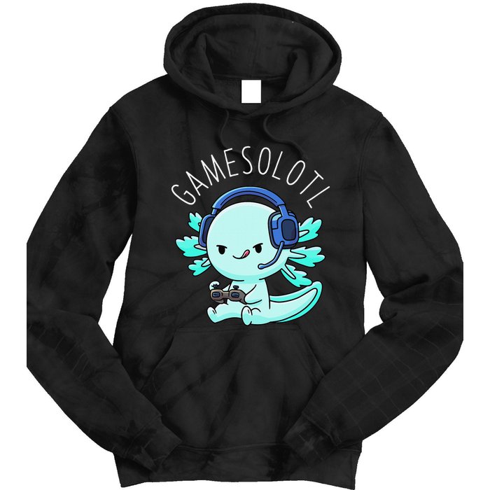 Gamesolotl Axolotl Gamer Anime Gifts Kawaii Tie Dye Hoodie