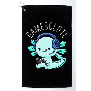 Gamesolotl Axolotl Gamer Anime Gifts Kawaii Platinum Collection Golf Towel