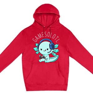 Gamesolotl Axolotl Gamer Anime Gifts Kawaii Premium Pullover Hoodie