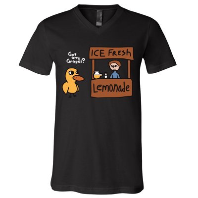 Got Any Grapes The Duck Song Funny Duck V-Neck T-Shirt