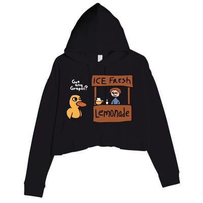 Got Any Grapes The Duck Song Funny Duck Crop Fleece Hoodie