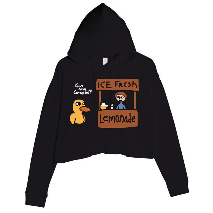 Got Any Grapes The Duck Song Funny Duck Crop Fleece Hoodie
