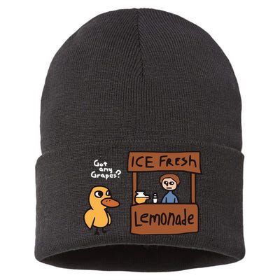 Got Any Grapes The Duck Song Funny Duck Sustainable Knit Beanie