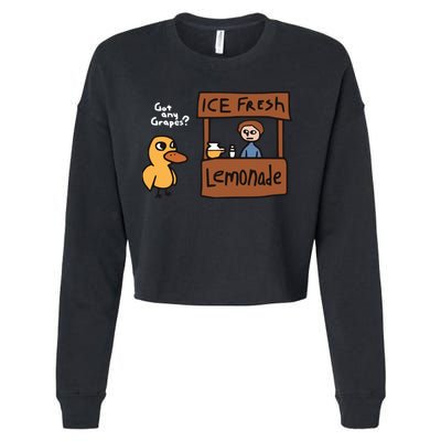 Got Any Grapes The Duck Song Funny Duck Cropped Pullover Crew