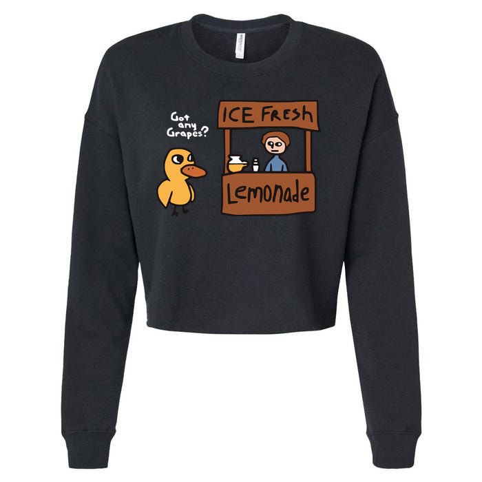 Got Any Grapes The Duck Song Funny Duck Cropped Pullover Crew