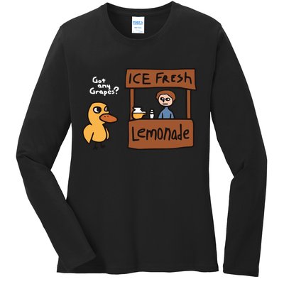 Got Any Grapes The Duck Song Funny Duck Ladies Long Sleeve Shirt