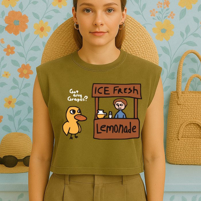 Got Any Grapes The Duck Song Funny Duck Garment-Dyed Women's Muscle Tee