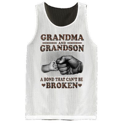 Grandma and Grandson A Bond That Can't Be Broken Mother Day Mesh Reversible Basketball Jersey Tank