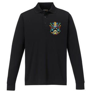 Gamer Aesthetic Graphic Gaming Video Performance Long Sleeve Polo