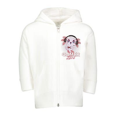 Gamer  Axolotl Gaming Video Game Gift Toddler Zip Fleece Hoodie