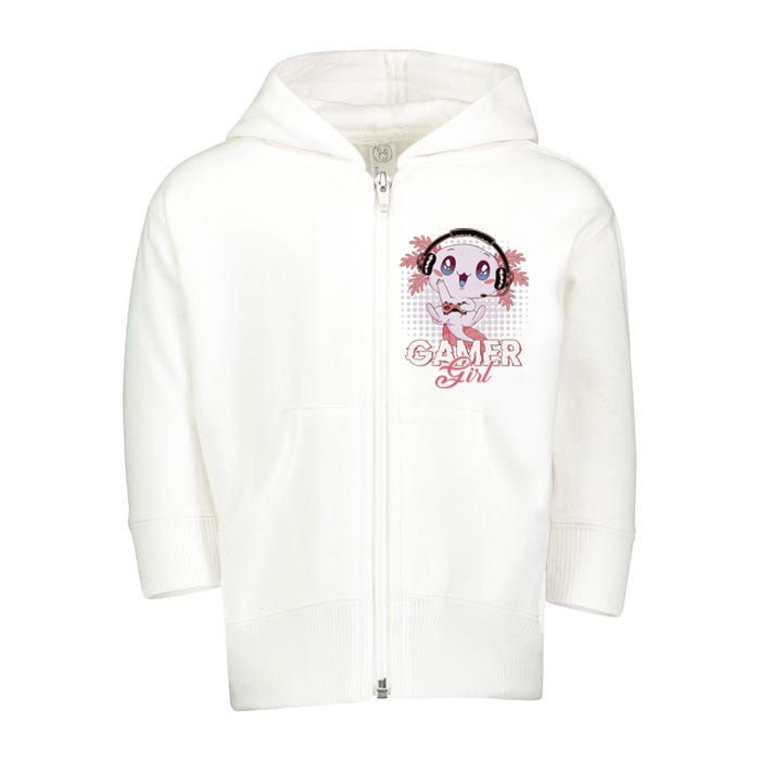 Gamer  Axolotl Gaming Video Game Gift Toddler Zip Fleece Hoodie