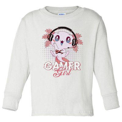 Gamer  Axolotl Gaming Video Game Gift Toddler Long Sleeve Shirt