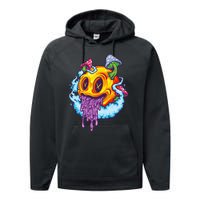 Goblincore Aesthetic Grunge Fungi Mushroom Skull Performance Fleece Hoodie