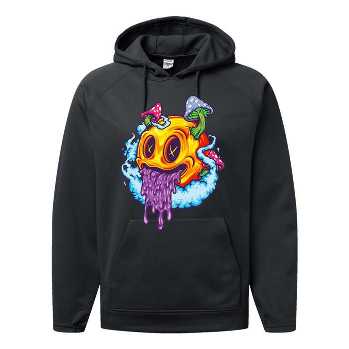 Goblincore Aesthetic Grunge Fungi Mushroom Skull Performance Fleece Hoodie