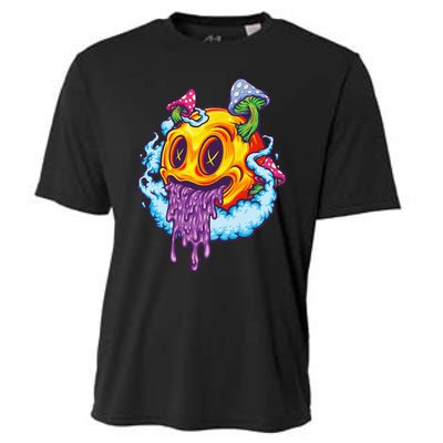 Goblincore Aesthetic Grunge Fungi Mushroom Skull Cooling Performance Crew T-Shirt