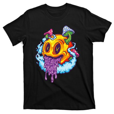 Goblincore Aesthetic Grunge Fungi Mushroom Skull T-Shirt