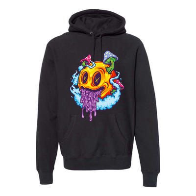 Goblincore Aesthetic Grunge Fungi Mushroom Skull Premium Hoodie