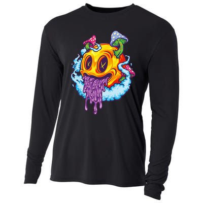 Goblincore Aesthetic Grunge Fungi Mushroom Skull Cooling Performance Long Sleeve Crew