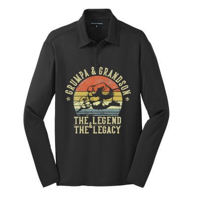 Grumpa And Grandson The Legend And The Legacy Silk Touch Performance Long Sleeve Polo