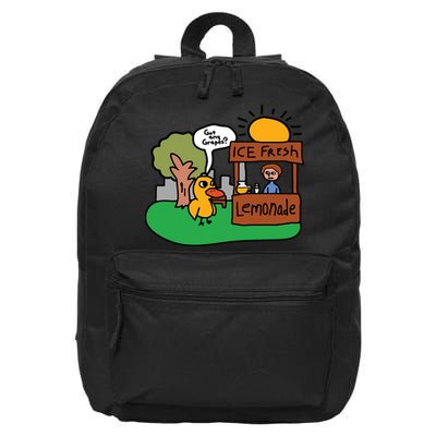 Got Any Grapes Ice Fresh Lemonade Funny Duck 16 in Basic Backpack